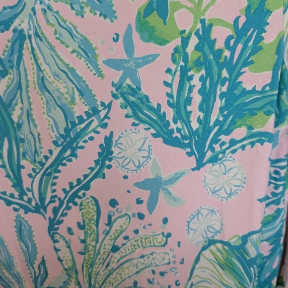 LILLY PULITZER Mini Sophie Dress Girls XL 12-14 Floral Ruffle Nautical Pink Blue - Picture 2 of 9